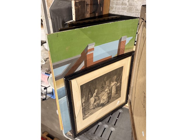 Inhoud bak diverse schilderijen en kaders - afbeelding 5 van  6