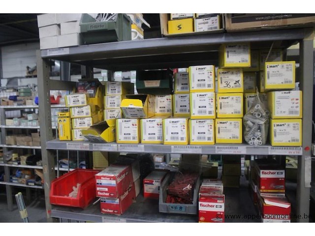 Inhoud van 2 meter stelling wo. bevestigingsmaterialen, dozen en bakken - afbeelding 4 van  5
