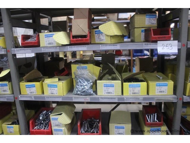 Inhoud van 2 meter stelling wo. bevestigingsmaterialen pgb-fasteners, bouten, moeren en diverse bevestigingsmaterialen, m16x60, m16x50, m16x70, m16x120, m16x130, m14x130 - afbeelding 3 van  5