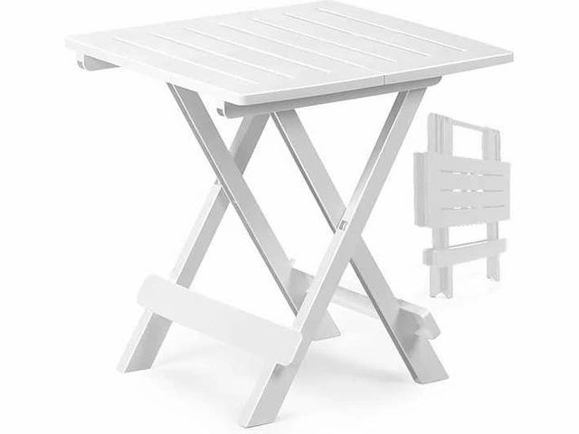 Inklapbare tuintafel - 79x72x92 cm - wit - afbeelding 1 van  1