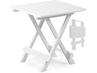 Inklapbare tuintafel - 79x72x92 cm - wit - afbeelding 1 van  1