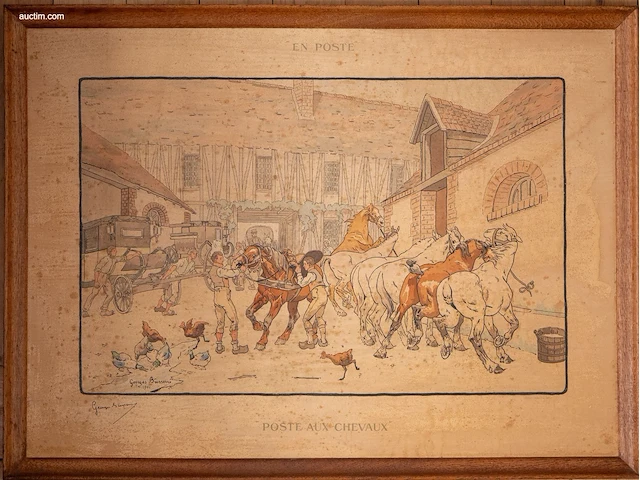 Inkleurde lithografie georges busson (1859–1933)... - afbeelding 1 van  3