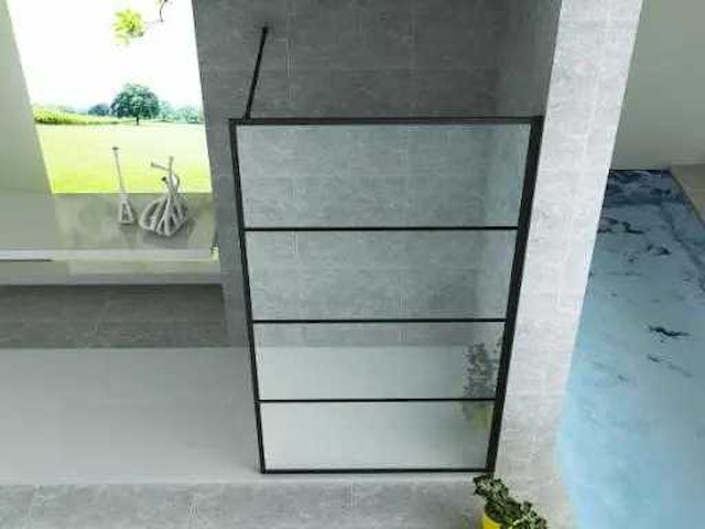 Inloopdouchewand mat zwart raster 140x200cm - douche & badwand - afbeelding 2 van  2