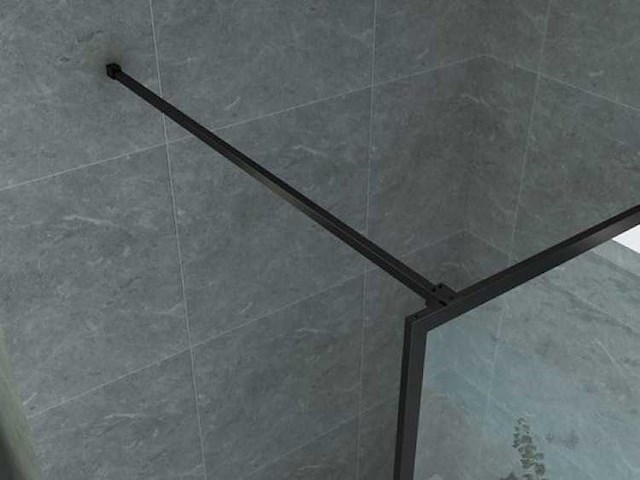 Inloopdouchewand met mat zwart profiel – 100x200 cm – 8 mm veiligheidsglas - afbeelding 2 van  2