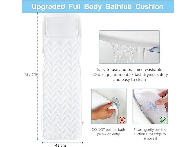 Inmorven badmat met hoofdsteun - afbeelding 2 van  5