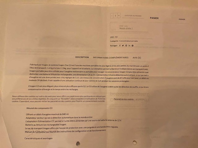 Inogen one g3 medisch apparaat - draagbare zuurstofconcentrator - afbeelding 10 van  10