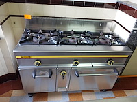 Inox 3-pits gasfornuis met oven mas-baga - afbeelding 1 van  9