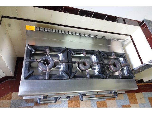 Inox 3-pits gasfornuis met oven mas-baga - afbeelding 3 van  9