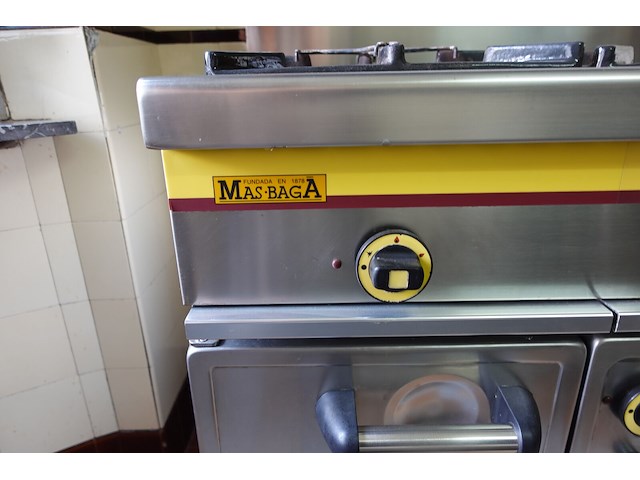 Inox 3-pits gasfornuis met oven mas-baga - afbeelding 4 van  9