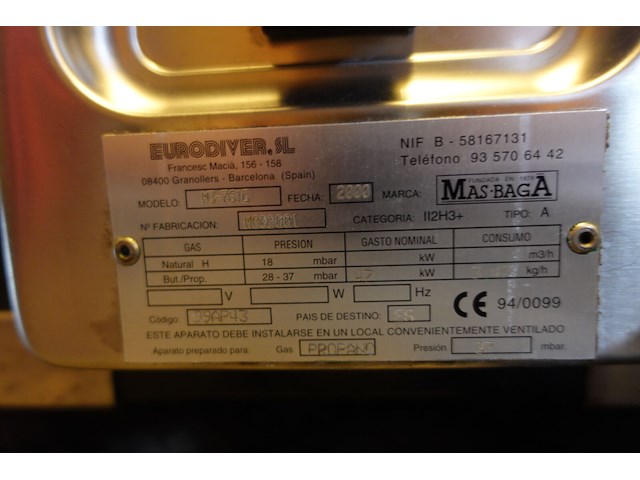 Inox 6-pits gasfornuis met oven mas-baga - afbeelding 5 van  14