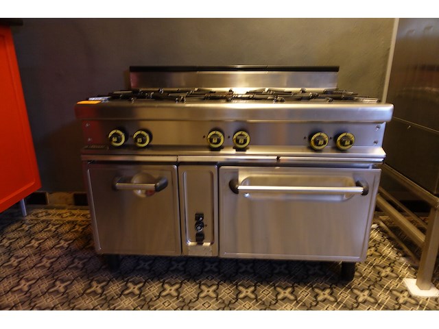 Inox 6-pits gasfornuis met oven mas-baga - afbeelding 1 van  14