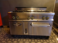 Inox 6-pits gasfornuis met oven mas-baga - afbeelding 1 van  14