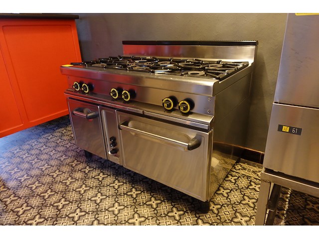 Inox 6-pits gasfornuis met oven mas-baga - afbeelding 8 van  14