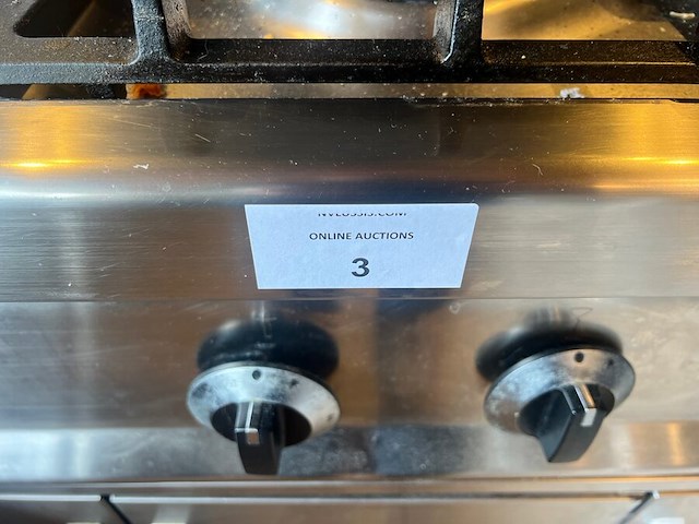 Inox 6 pits gasvuur ggmgastro , inox lage werkbank met 3 deuren (4,10) - afbeelding 3 van  6