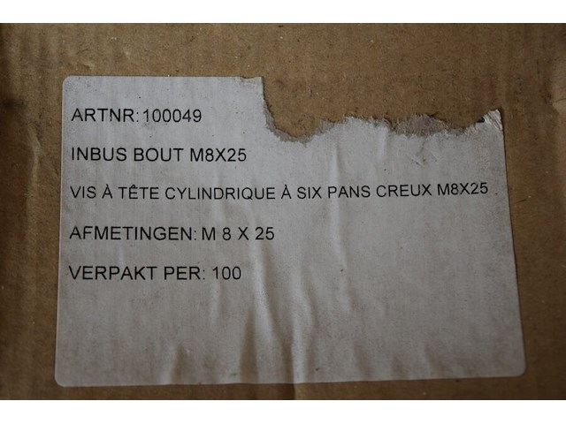 Inox bouten 8x25 ca. 8 doosjes x100st. - afbeelding 2 van  2