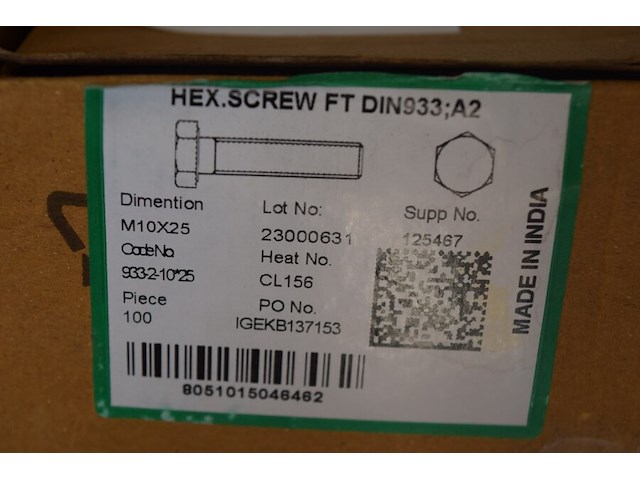 Inox bouten m10x25, ca. 4 doosjes - afbeelding 2 van  2