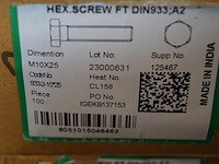 Inox bouten m10x25 ca.4 dozen x100st. - afbeelding 1 van  2