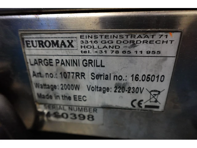 Inox contactgrill euromax - afbeelding 5 van  5