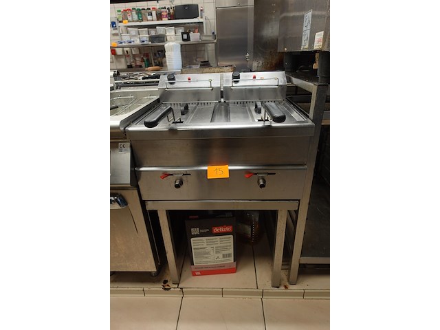 Inox dubbele friteuse - afbeelding 1 van  6