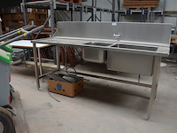 Inox dubbele spoelbak afm. 2x20m x 0,80m , karton met toebehoren