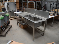 Inox dubbele spoelbak afm. 2x20m x 0,80m , karton met toebehoren - afbeelding 2 van  7