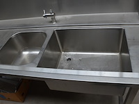 Inox dubbele spoelbak afm. 2x20m x 0,80m , karton met toebehoren - afbeelding 4 van  7