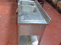 Inox dubbele spoelbak met mengkraan ggm gastro afm. 140x60 (3) - afbeelding 3 van  5