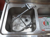 Inox dubbele spoelbak met mengkraan ggm gastro afm. 140x60 (3) - afbeelding 4 van  5