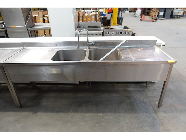Inox dubbele spoelbak - afbeelding 1 van  4