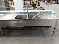 Inox dubbele spoelbak - afbeelding 1 van  4