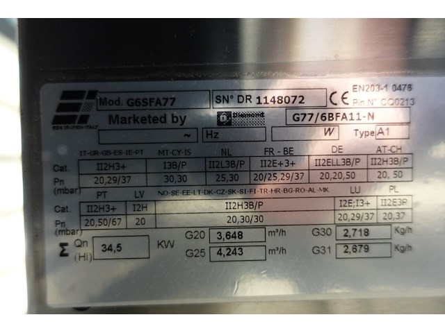 Inox gasfornuis diamond - afbeelding 4 van  6