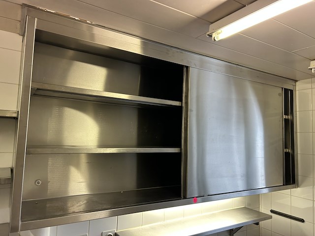 Inox hangkast met schuifdeuren - afbeelding 2 van  2