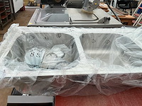 Inox inbouw wasbak met afvoertoebehoren