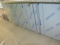Inox koelwerkbank 3 deuren 1 lade met grijs granieten blad met opzet bainmarie afm. 2,30m lang - afbeelding 6 van  13