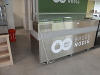 Inox koelwerkbank 3 deuren 1 lade met grijs granieten blad met opzet bainmarie afm. 2,30m lang - afbeelding 10 van  13