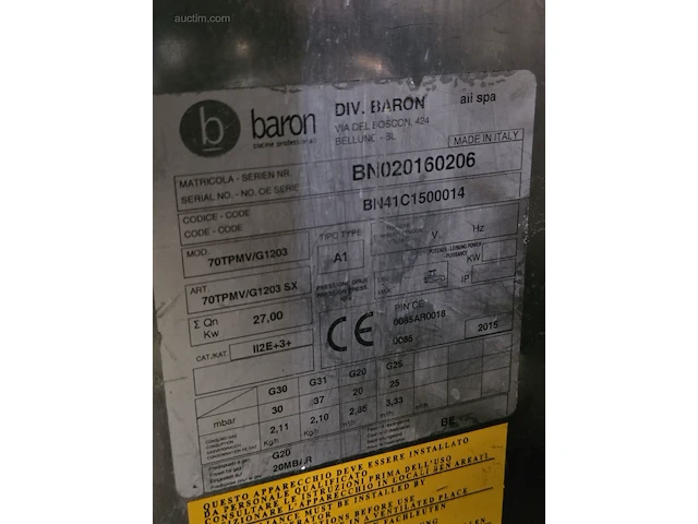 Inox kookopstelling baron 70tpmv/g1203 - afbeelding 8 van  16