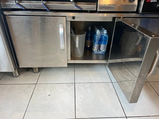 Inox lage werkbank met 3 deuren (10) - afbeelding 4 van  4