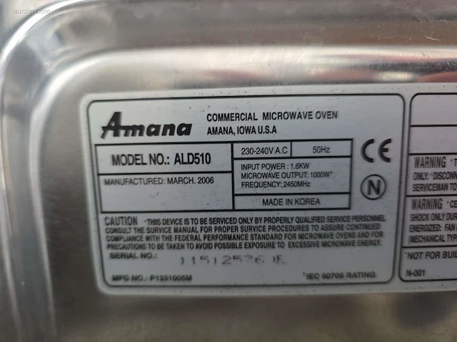 Inox microgolfoven amana ald510 - afbeelding 3 van  3