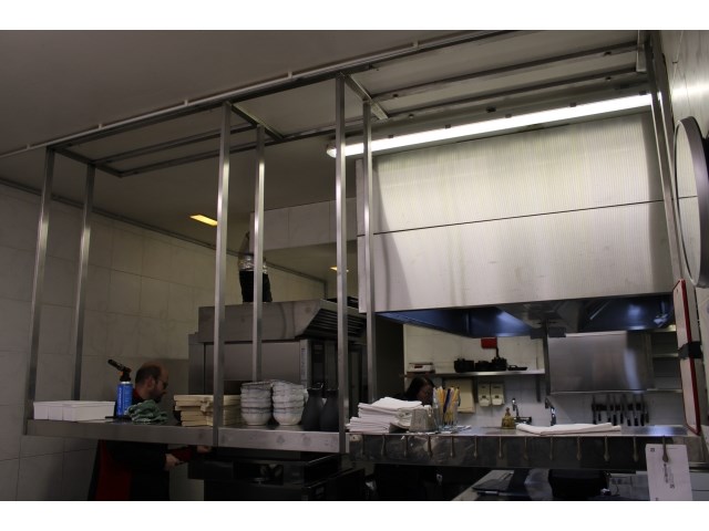 Inox ophangrek met warmhoudlampen - afbeelding 3 van  8