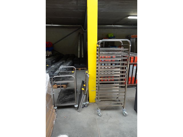 Inox regaalwagen + verrijdbare kar - afbeelding 1 van  6