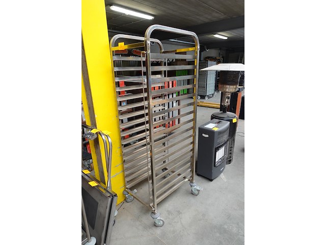 Inox regaalwagen + verrijdbare kar - afbeelding 2 van  6