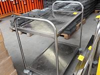 Inox regaalwagen + verrijdbare kar - afbeelding 3 van  6