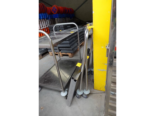 Inox regaalwagen + verrijdbare kar - afbeelding 5 van  6