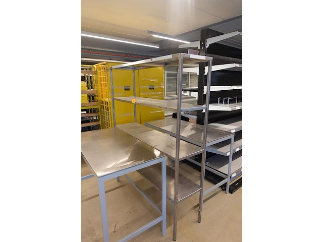Inox rek + 2x tafel - afbeelding 5 van  6