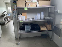 Inox rek met wielen 150x158cm hoogte - afbeelding 1 van  1