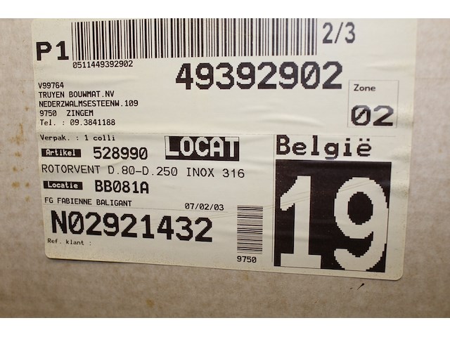 Inox rotorventilator voor schouw - afbeelding 2 van  3