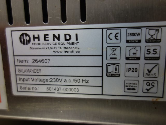 Inox salamander hendi - afbeelding 3 van  3