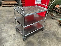 Inox serveerwagen