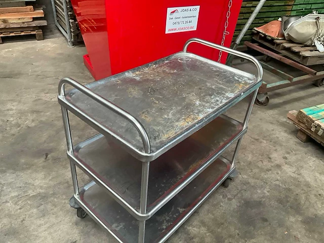 Inox serveerwagen - afbeelding 3 van  5