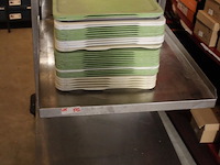 Inox servicewagen met dienbladen - afbeelding 2 van  4